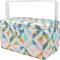 SINGER® Large Abstract Geo Print Sewing Basket with Matching Pouch Sew Kit